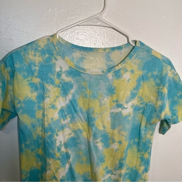 The Children’s Place T-Shirt Blue Green Tie Dye - Picture 2 of 8